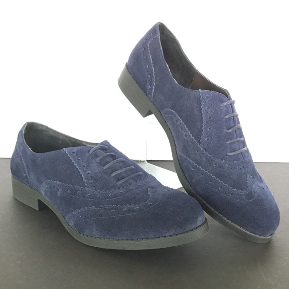navy suede brogues womens